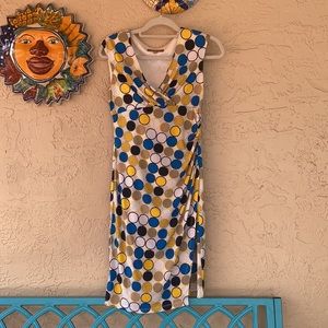 Bright Pop and Mod Ellen Tracy Ruched Dress